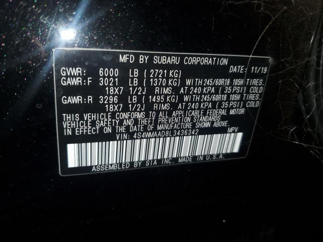 2020 SUBARU ASCENT - 4S4WMAAD8L3436342