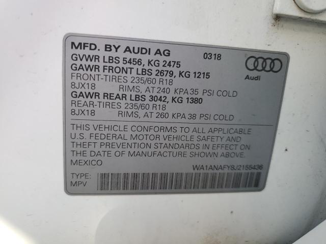 2018 AUDI Q5 PREMIUM - WA1ANAFY8J2155436