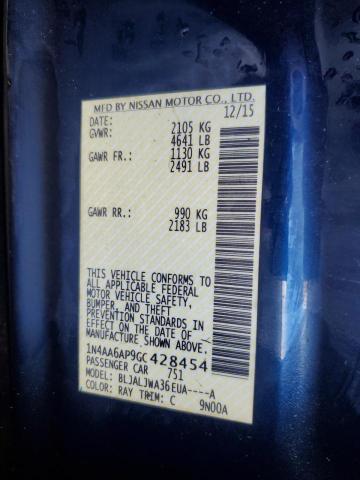 2016 NISSAN MAXIMA 3.5 - 1N4AA6AP9GC428454