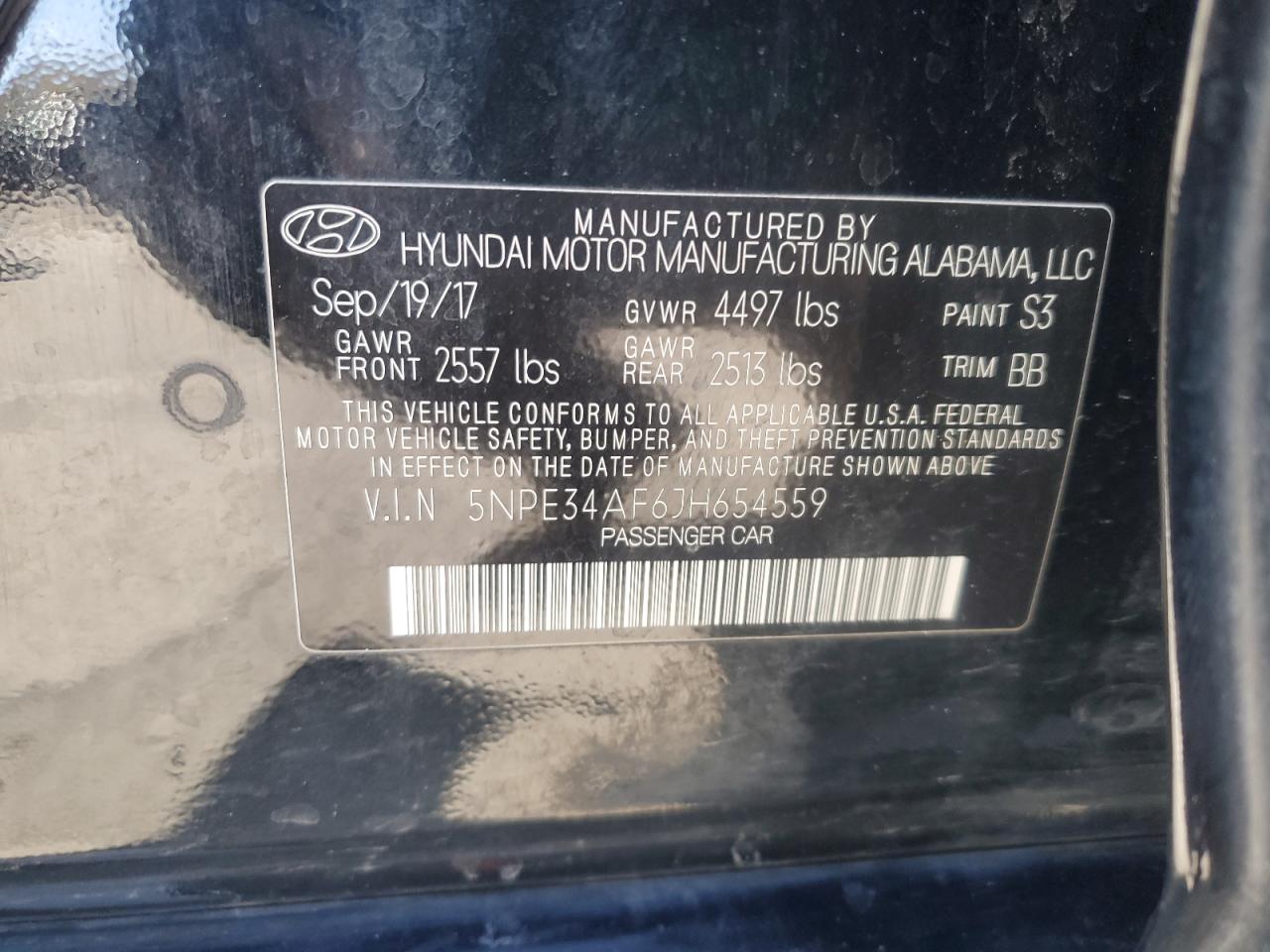 Lot #2991946247 2018 HYUNDAI SONATA SPO