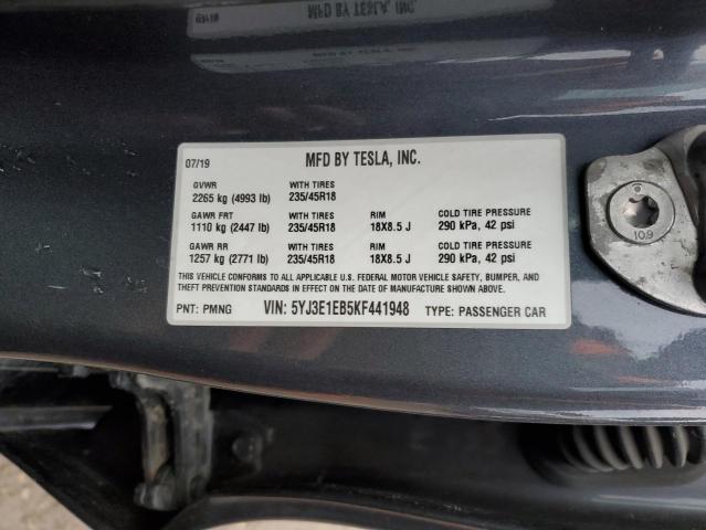2019 TESLA MODEL 3 - 5YJ3E1EB5KF441948