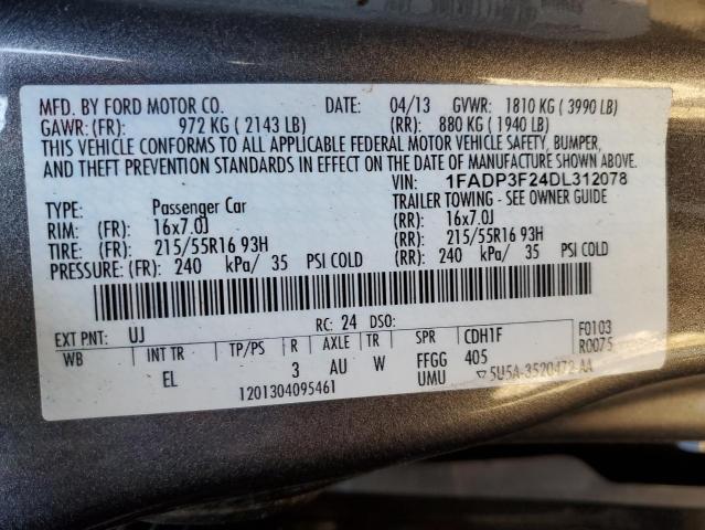 VIN 1FADP3F24DL312078 2013 FORD FOCUS no.12