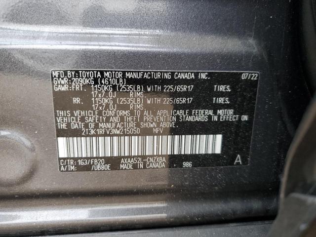 VIN 2T3K1RFV3NW215050 2022 TOYOTA RAV4 no.13