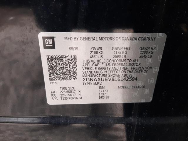 2020 CHEVROLET EQUINOX LT - 2GNAXUEV8L6142594