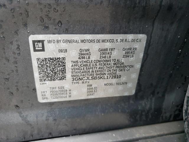 2019 CHEVROLET TRAX 1LT - 3GNCJLSB5KL172810
