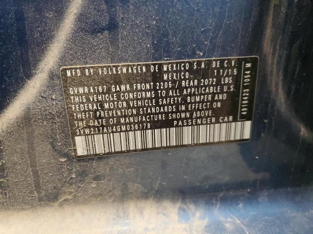 2016 VOLKSWAGEN GOLF S/SE - 3VW217AU4GM036178