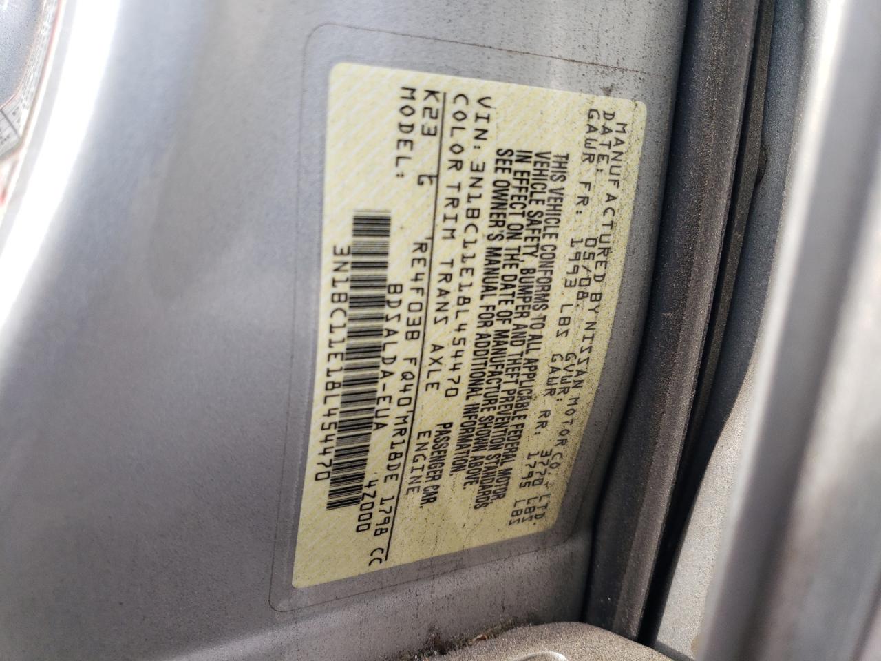 Lot #3028573928 2008 NISSAN VERSA S