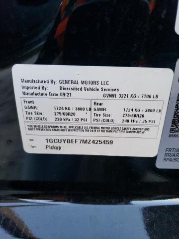 2021 CHEVROLET SILVERADO - 1GCUYBEF7MZ425459