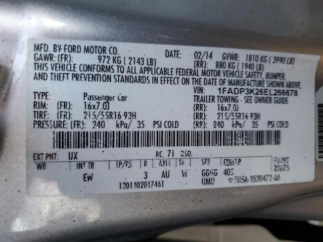 VIN 1FADP3K26EL266678 2014 FORD FOCUS no.13