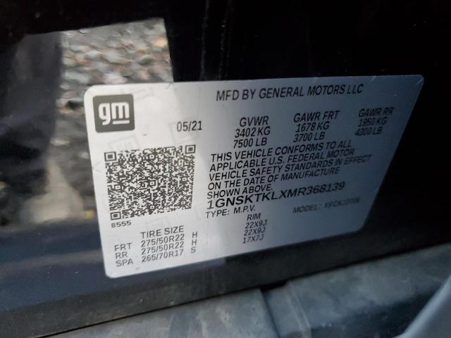 2021 CHEVROLET TAHOE K150 - 1GNSKTKLXMR368139