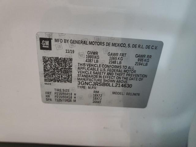 2020 CHEVROLET TRAX PREMI 3GNCJRSB0LL214630