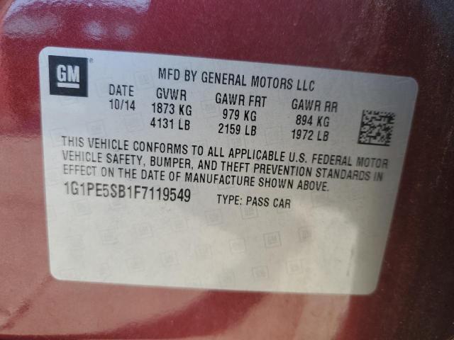 2015 CHEVROLET CRUZE LT - 1G1PE5SB1F7119549