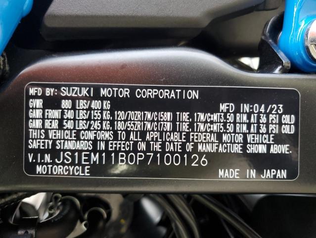 2023 SUZUKI GSX800 R JS1EM11B0P7100126