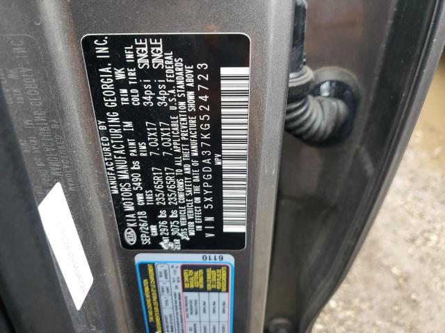 2019 KIA SORENTO L - 5XYPGDA37KG524723