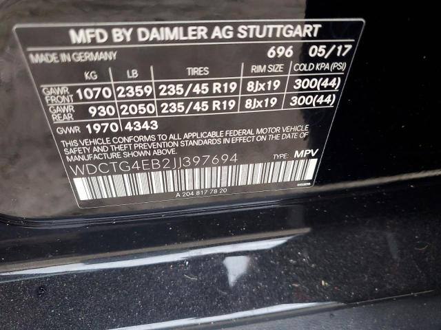 VIN WDCTG4EB2JJ397694 2018 MERCEDES-BENZ GLA-CLASS no.13