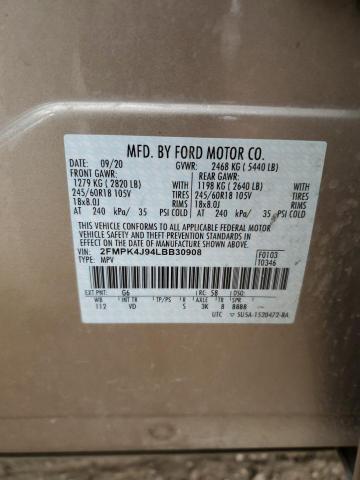 2020 FORD EDGE SEL - 2FMPK4J94LBB30908