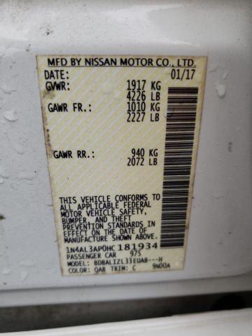 2017 NISSAN ALTIMA 2.5 - 1N4AL3AP0HC181934