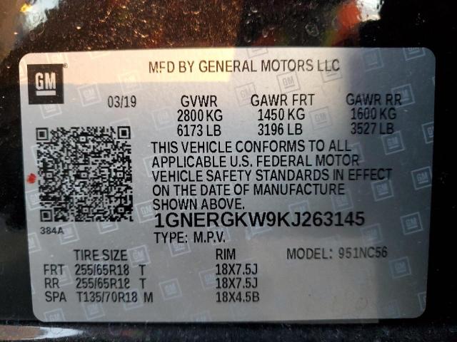 VIN 1GNERGKW9KJ263145 2019 CHEVROLET TRAVERSE no.14