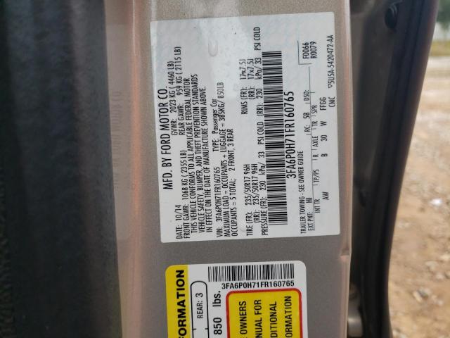 VIN 3FA6P0H71FR160765 2015 Ford Fusion, SE no.13