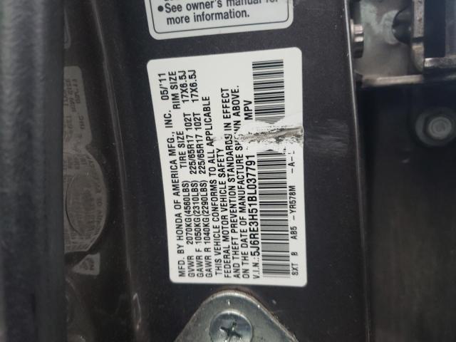 5J6RE3H51BL037791 2011 HONDA CRV