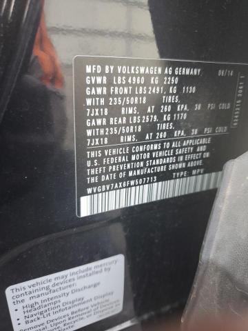 2015 VOLKSWAGEN TIGUAN S - WVGBV7AX6FW507713