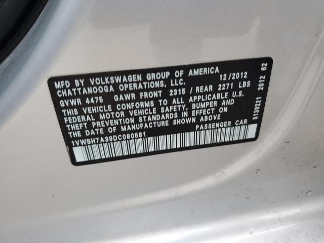 VIN 1VWBH7A39DC080581 2013 VOLKSWAGEN PASSAT no.12