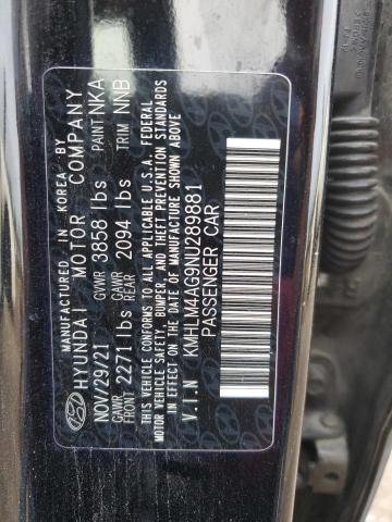 VIN KMHLM4AG9NU289881 2022 Hyundai Elantra, Sel no.12