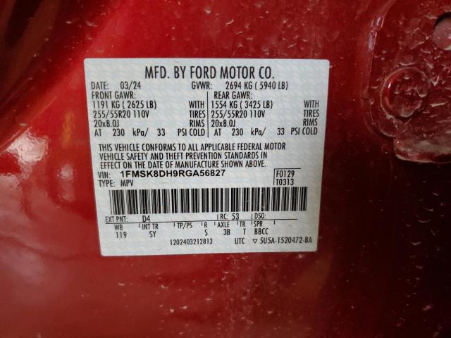 2024 FORD EXPLORER X - 1FMSK8DH9RGA56827