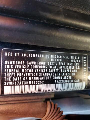 2017 VOLKSWAGEN BEETLE 1.8 - 3VWF17AT3HM633252