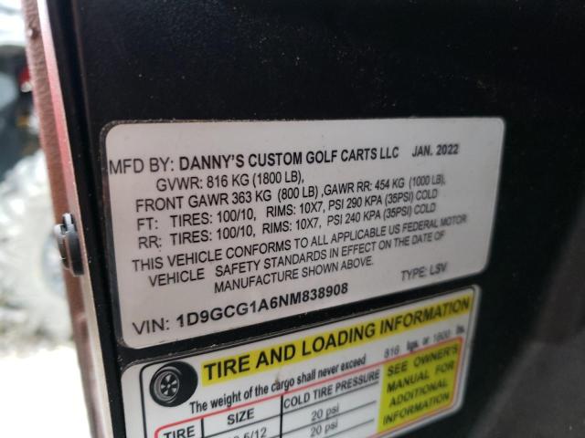 2022 HONDA PIONEER 1D9GCG1A6NM838908