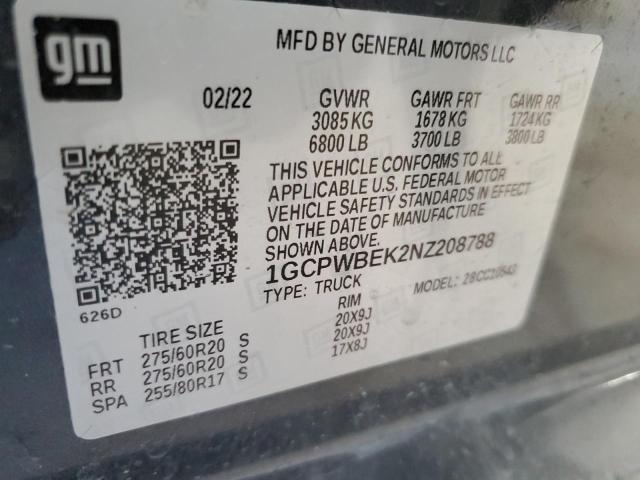 VIN 1GCPWBEK2NZ208788 2022 CHEVROLET ALL MODELS no.13