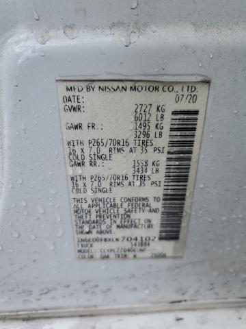 2020 NISSAN FRONTIER S - 1N6ED0FBXLN704102
