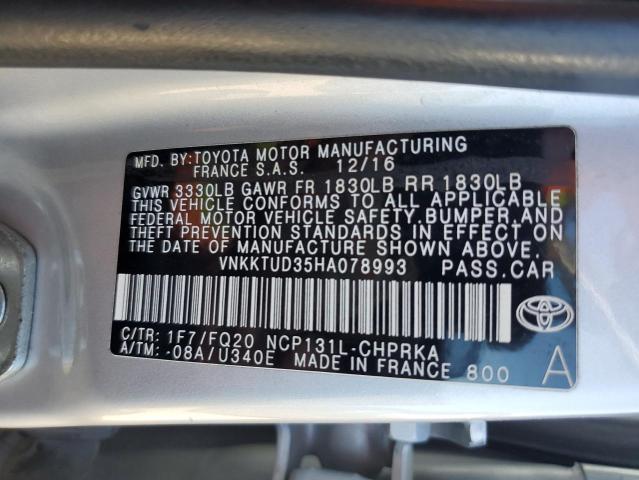 2017 TOYOTA YARIS L - VNKKTUD35HA078993