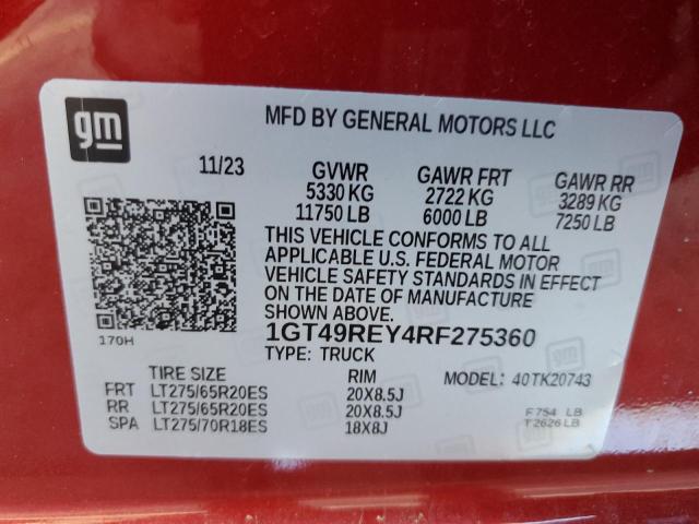 2024 GMC SIERRA K25 - 1GT49REY4RF275360