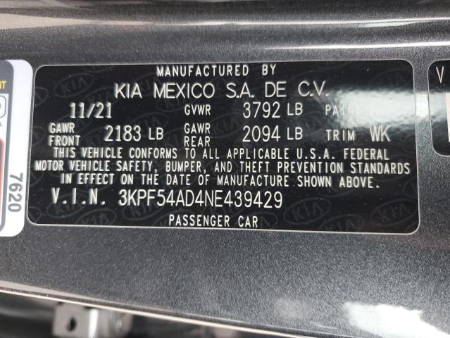2022 KIA FORTE GT L - 3KPF54AD4NE439429