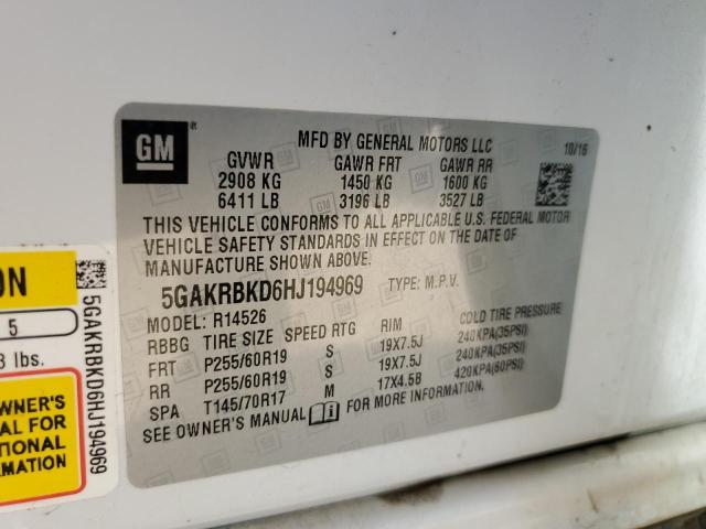 2017 BUICK ENCLAVE - 5GAKRBKD6HJ194969
