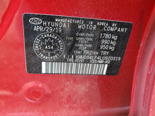 2020 HYUNDAI ELANTRA SE - KMHD84LF4LU920319