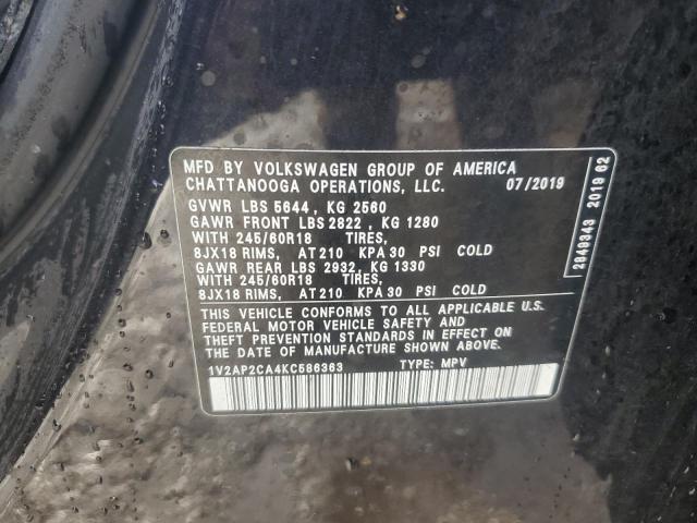 2019 VOLKSWAGEN ATLAS S - 1V2AP2CA4KC586363