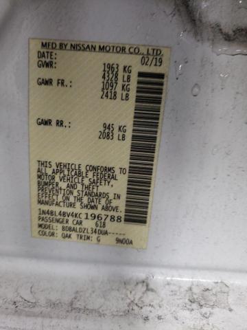 2019 NISSAN ALTIMA S - 1N4BL4BV4KC196788