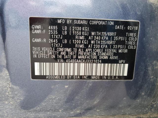 2018 SUBARU OUTBACK 2. - 4S4BSAACXJ3321024