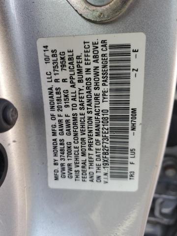 2015 HONDA CIVIC SE 19XFB2F73FE210810