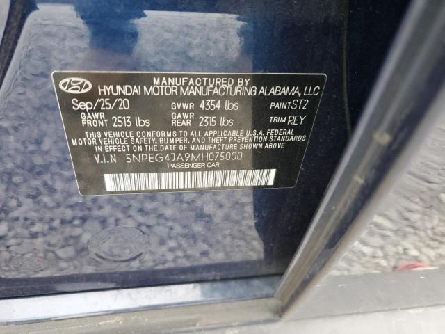 VIN 5NPEG4JA9MH075000 2021 HYUNDAI SONATA no.12