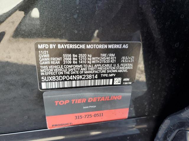 2022 BMW X3 M40I 5UX83DP04N9K23814