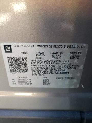 2018 CHEVROLET EQUINOX LT - 3GNAXSEV5JS643803