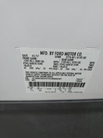 2017 FORD EXPLORER X - 1FM5K8DH7HGB86097