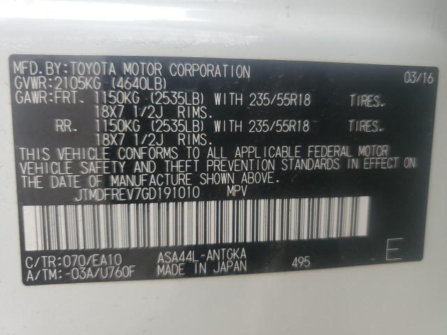 2016 TOYOTA RAV4 LIMIT - JTMDFREV7GD191010