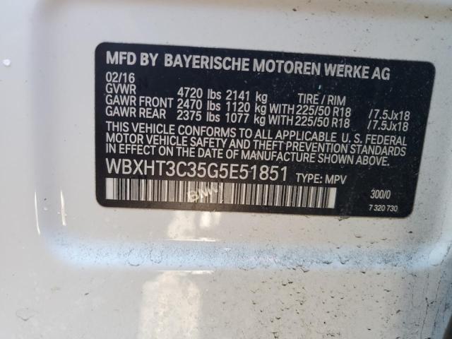 VIN WBXHT3C35G5E51851 2016 BMW X1 no.13