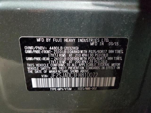 2015 SUBARU FORESTER 2 - JF2SJADC3FH810072