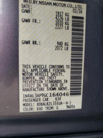 2016 NISSAN ALTIMA 2.5 - 1N4AL3AP9GC164046
