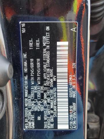 2016 TOYOTA HIGHLANDER - 5TDJKRFH9GS348760
